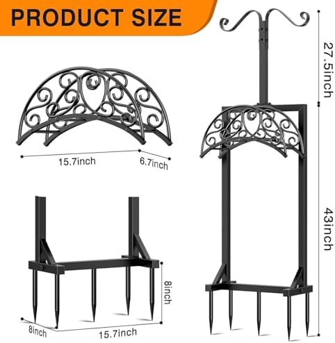 Garden Hose Reel Rack Freestanding Water Hose Hanger Storage with Basket for Patios Gardening Watering Equipment Detachable Stand - Image 3