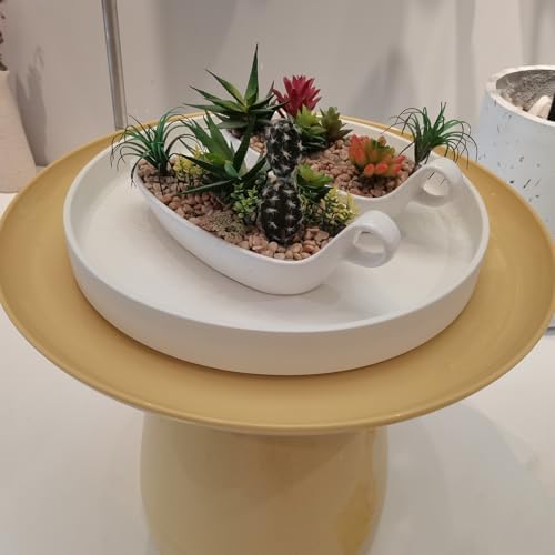 Ceramic Plant Saucer Pot Tray 14.5 Inch, Frosted White Planter Saucers 5 7 9 10 12 15 Inch for Indoors Outdoor, Flower Pot Saucers for Holding Water Drips and Soil - Image 5
