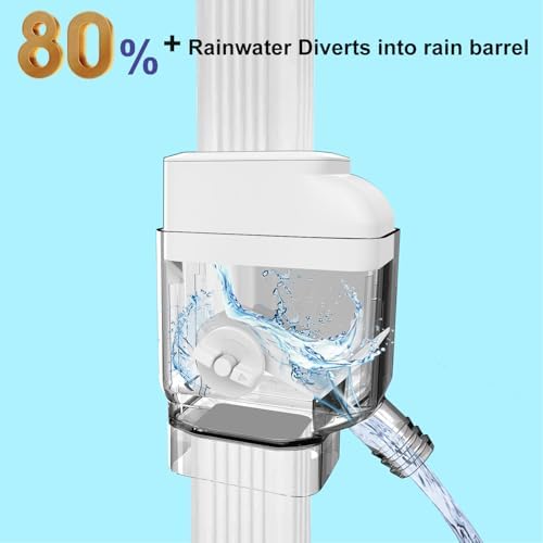 Prestantious Gutter Downspout Diverter with Built-in Filter Screen,White - Image 4