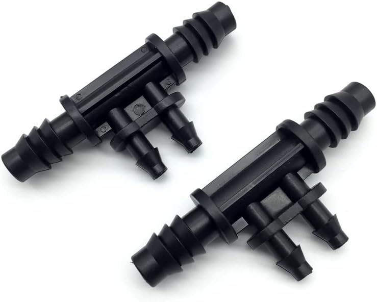 8 mm /1/4 "Micro Drip Irrigation Hose Barb Tee 8/11 (3/8 Inch) and 4/7 (1/4-inch) Pipe Four Ways Used to Garden - Image 5