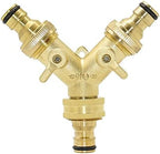 Plumbing Fittings Ball Valve Hose Connectors Brass Female 3/4" to 2-Way Tap 5/8" Nipple Water Splitter Male Y Garden Quick Connector Irrigation 1pcs (Color : Style(Style C) by Unknown