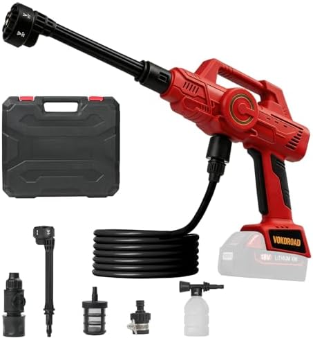 Cordless Car Cleaner Tool Compatible with Milwaukee M18 Battery, Portable Power Yard Cleaner with 6-in-1 Nozzle + Garden Hose Connector, Handheld Water Cleaner for Car/Garden/Boat (Tool Only) by Unknown