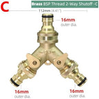 1PCS 3/4'' Heavy Duty Brass Garden Hose Connector Tap Splitter 2 Way Hose Spigot Adapter With 2 Valves Y Watering Irrigation Joints(C) - Image 2