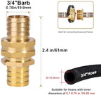 SIGURANTA Garden Hose Repair Connector with Clamps Hose End Repair Kit,3/4" Barb Garden Hose Fittings Male and Female brass garden hose ends (3/4"Barb-10 Set) - Image 2