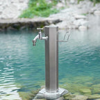 Freestanding Veal Garden Water Column with Faucet - Durable Outdoor Hose Stand for Patio, Backyard, Antifreeze Tap, Ideal for Villas and Parks by Unknown