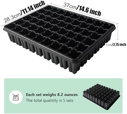 RooTrimmer 54 Cell Seed Starter Trays, 2.8" Deep Plug Tray Seedling for TD377 Nursery Tray, Super Thick Reusable Trays for Easy Transplantation (11.14inch ×14.6 inch, 5-Pack) - Image 3