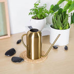 0.23 Gallon Metal Watering Can, Modern Metal Stylish Water Can for Plants with Long Spout and Handle,Stainless Steel Rustproof Decorative Indoor Watering Cans for House Plants Home Outdoor - Image 3