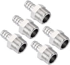 Pack of 5, SUS304 Hose Barb Fitting 1/2" Hose Barb to 1" NPT Male by Kozelo