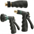 FarmTek 3-Piece Garden Hose Nozzle Set 7-Pattern Zinc Pistol Spray Gun and Adjustable Brass Hose Nozzles by FarmTek