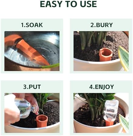 Soilagua Wine Bottle Watering Spikes, Terracotta Watering Spikes for Out | Indoor Plants, Self Watering Planter Insert, Vacation Plant Watering Devices, Clay Plant Watering Globes, 8-Pack - Image 5