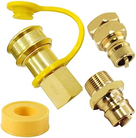  /" Female and Male Solid Brass Dual Fuel Generator Natural Propane Hose Quick Connect Disconnect Fittings Convert for Pipe Natural Gas Supply for Generators 4PCS Kit - Image 4