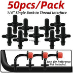 50pcs Garden Tee Connector 4/7mm 1/4'' Hose Pipe Water Tubing Barb Fitting Drip Irrigation Adapter Coupling Repair(J-50PCS) - Image 2
