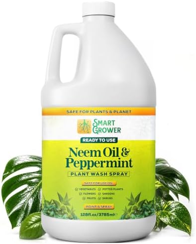 Neem Oil Spray for Plants with Peppermint Oil. Indoor & Outdoor Plant Use by SmartGrower