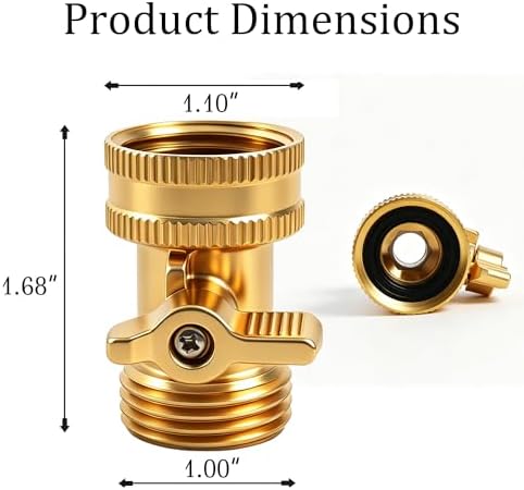 Xiny Tool Brass Garden Hose Shut Off Valve, 8 Pack Heavy Duty 3/4 Inch Solid Brass Garden Hose Shut Off Valve with 4 Extra Rubber Washers - Image 4