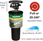 Rain Bird LG-3 Low Gallonage Pop-up Impact Lawn Sprinkler, Adjustable 20° - 360° Pattern, 26' - 41' Spray Distance, Black (Pack of 2) - Image 2