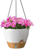 ZMTECH 12 Inch Large Self Watering Hanging Planters for Indoor Outdoor Plants - Water Level Indicator & Removable 60 Oz Reservoir, 1 Pack Plastic Hanging Basket for Window Porch Garden Balcony, White by HighQualityGardeningTools