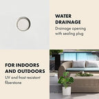 Fox & Fern Large Planter for Indoor or Outdoor, White Matte, 12 & 14.6 Inch - Image 5