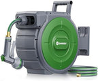 Garden Retractable Hose Reel, 1/2 Inch x 100 ft Wall Mounted Garden Hose Reel with Any Length Lock, Upgraded Slow Return System and 180°Swivel Bracket by Unknown