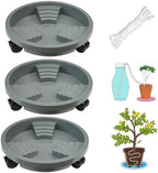 ORIMERC 3 Pack Plant Caddy with Wheels Heavy Duty 14 inch Plant Saucer Self-Watering Design, Movable Wheeled Round Planter Stand Coaster Trolley, Flower Pot Dolly on Rolling Caster Indoor Outdoor by OrimercGarden