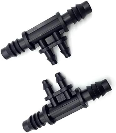 Hose Connector Adapter 50 Pcs 8 mm / 1/4 "micro Drip Irrigation Hose Barb Tee Four Ways Micro Garden Lawn Irrigation Plastic (Diameter : 3/8'') by Unknown