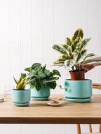 LE TAUCI Ceramic Pots for Plants, 4.3+5.3+6.8 Inch, Set of 3, Turquoise - Image 4
