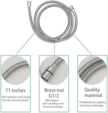 G-Sunny RV Outdoor Shower Head with Hose and Quick Connect Fittings - High Pressure 3-Spray Mode Shower Head with Pause Button-Easy Install for Camper, Motorhome, Travel Trailer (Chrome, 71"Hose) - Image 4