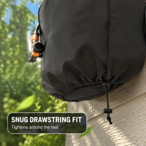 Retractable Hose Reel Cover for Macnaught Retracta RO465K-02, 600D Oxford Outdoor Cover, with Side Opening and Drawstring Hem for Wall Mounted Garden Hose Reels,Black - Image 2