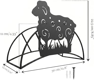 Sheep Garden Hose Holder Metal Wall Mount Heavy Duty 125'5/8" Hose Hanger - Image 5