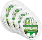 RooTrimmer 12 Pack Clear Plant Saucers for Pots,8" 10" 12" 14 Inch Assorted Sizes,Heavy Duty Thick Plastic Drip Trays,Indoor Outdoor Flower Pot Trays for Floor Protection(3 of Each Size) by RooTrimmer