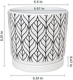 Plant Pots,5.5 Inch White Pots for Indoor Plant with Drainage Hole Set of 4 - Image 2