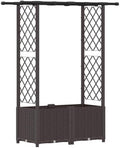 Polypropylene Raised Garden Bed with Trellis & Roof, Brown by Unknown