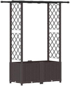 Polypropylene Raised Garden Bed with Trellis & Roof, Brown by Unknown
