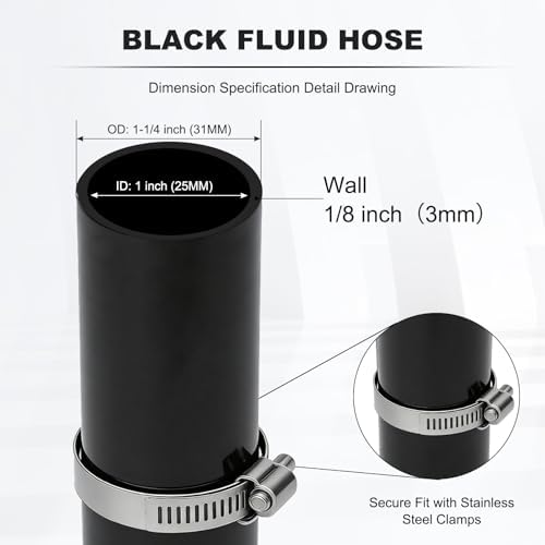 【Air-Supported Packaging】1 Inch ID x 100ft PVC Hose - Ends Sealed to Prevent Kinks & Damage. For Water, Air, Fuel Transfer, Industrial Use. Includes 4 Stainless Steel Hose Clamps - Image 2
