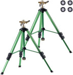 VEVOR Impact Sprinkler on Tripod Base, 2 Packs, Heavy Duty Tripod Sprinklers with Brass Head & 3/4" NH Connector, 360 Degree Large Area Irrigation Sprinkler, Adjustable Heights for Yard by VEVOR