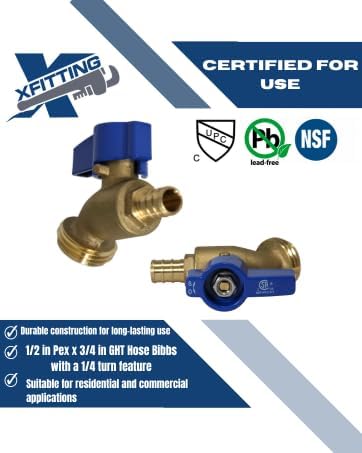 10 Pack XFITTING 1/2" Pex x 3/4" GHT Hose Bibb Valve, Garden Sillcock - Image 4