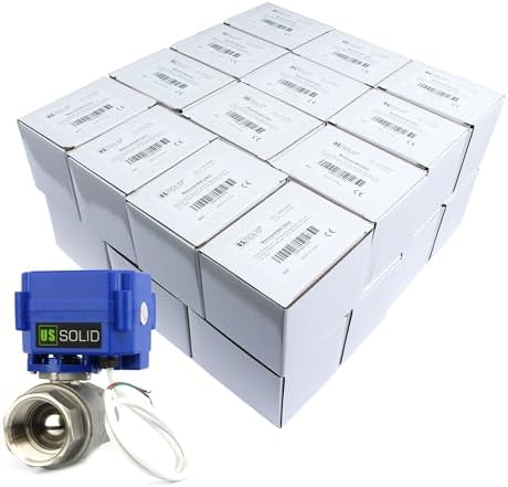 U.S. Solid Motorized Ball Valve- 1" NSF Certified 304SS Ball Valve with Full Port, 9-24V AC/DC and 2 Wire Auto Return Setup (Pack of 25) by USSolid