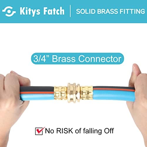 Upgraded Kink Free Hybrid Garden Hose 100ft 5/8", Thickened Heavy Duty Water Hose with Brass Solid Connector，Lightweight Flexible Tough Rubber Hose with Nozzle,Durable Yard Outdoor Hose - Image 4