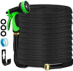 Non-Expanding Garden Hose 100FT, Lightweight Flexible Hose with 10 Function Nozzles, Leak-Proof Metal Interface, Kink Free, Wear-Resistant, Outdoor Long Hose Pipe for Car Wash, Yard, Lawn by DiCandle