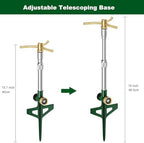 FANHAO 2 Pack Metal Lawn Sprinklers with Adjustable Telescoping Base, 3-Arm Water Sprinkler 360 Degree Rotation High-Rise Sprinkler for Large Area Coverage, Garden Watering Irrigation Sprinkler System - Image 4
