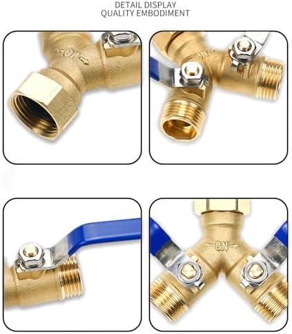Brass 2-Way Hose Splitter, Heavy Duty Tap Adaptor - Image 3