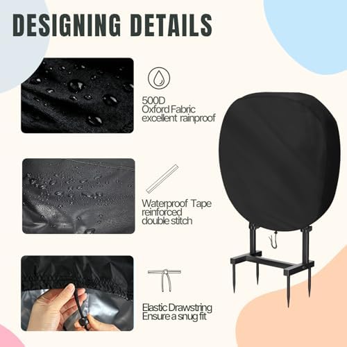 Water Hose Holder Freestanding Cover 34x10.6x38in,Black - Image 3