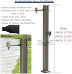 Vertical Garden Faucet Column for Outdoor, Heavy Duty Steel Hose Holder with 15M Spray Gun & Hooks - Free Standing Tap Water Fountain Stand for Villa Courtyard Watering, Floor Mounted - Image 5