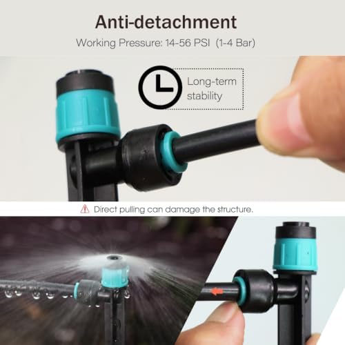 100PCS Garden 14CM Vortex Watering Sprinklers for 1/4 Inch PE Irrigation Hose Drip Emitter 40-60L/H Micro Sprayer Quick Connect Watering System Nozzle (100,Vortex Nozzle) - Image 2