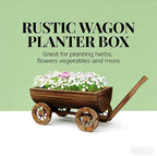 Wooden Wagon Garden Planter with Wheels, 45 Inch, Carbon - Image 7