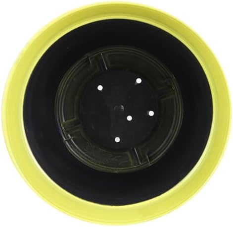 Garden Elements Indoor/Outdoor Glazed Brushed Happy Plastic Planter, Large, Bright Yellow, 15" - Image 3