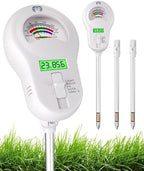 6-in-1 Soil Moisture Meter with 3 Probes, PH/Sunlight/Soil Moisture/Fertility with 3 Removable Probe, Digital Air Temp/Humidity, Soil Tester for Garden, Lawn, Indoor and Outdoor Plants by Unknown