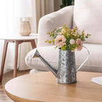 MyGift Vintage Galvanized Metal Watering Can Vases for Flowers, Set of 2 - Image 3