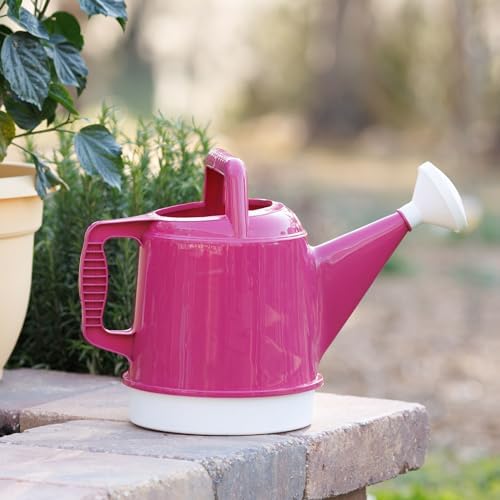 Bloem Deluxe 2 Gallon Plastic Watering Can - Indoor/Outdoor with 256 Fl Oz Capacity, Removable Nozzle, Shatterproof, Fuchsia - Image 2