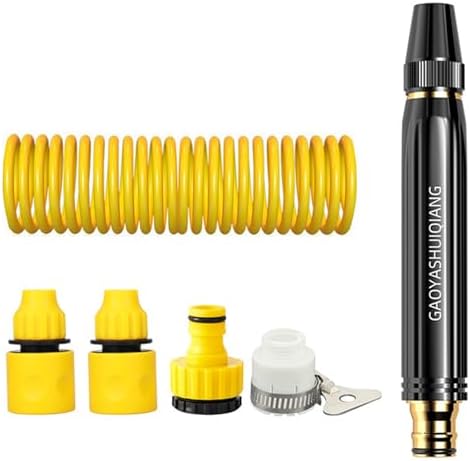 High Pressure Hose Nozzle Sprayer, Home High-Pressure Car Wash Water Gun with Booster Nozzle and Hose, Jet Nozzle Power Washer for Garden Hose for Plant Watering Lawn Car (B) by Unknown