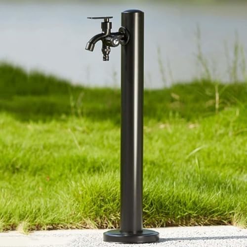 Stainless Steel Outdoor Water Column Hose Stand with Faucet - Decorative Garden Fountain Dispenser for Easy Irrigation & Washing by Unknown